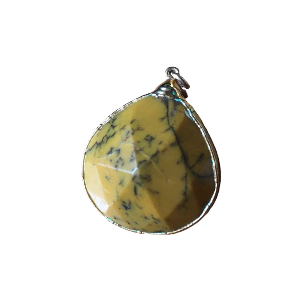 Yellow Dendritic Opal Pendant - Picture 8 of 11